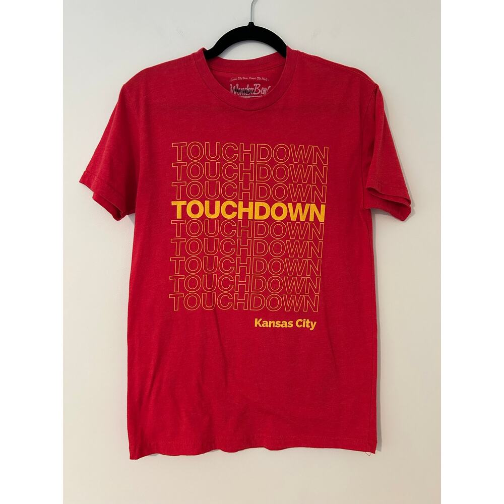 Wonderboy Apparel Kansas City Chiefs Yellow Red Touchdown T Shirt S EUC SS